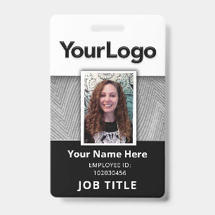 Aangepaste professionele bedrijfsfoto met naam van badge