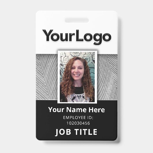 Aangepaste professionele bedrijfsfoto met naam van badge (Voorzijde)