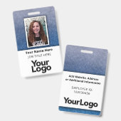 Aangepaste professionele bedrijfsfoto met naam van badge (Voor- en achterkant)
