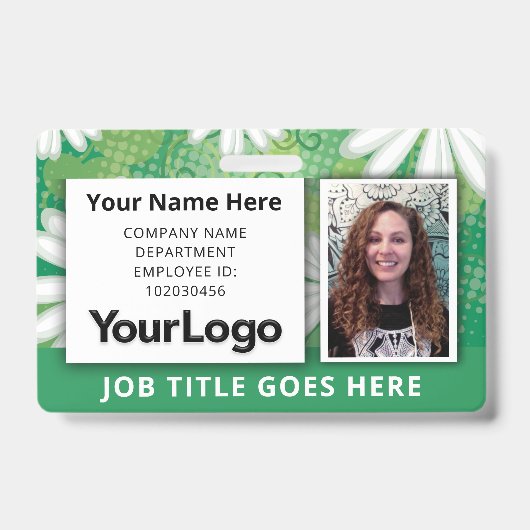 Aangepaste professionele bedrijfsfoto met naam van badge (Voorzijde)