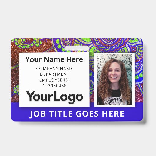 Aangepaste professionele bedrijfsfoto met naam van badge (Voorzijde)