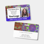 Aangepaste professionele bedrijfsfoto met naam van badge (Voor- en achterkant)