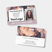 Aangepaste professionele bedrijfsfoto naam werknem badge (Voor- en achterkant)