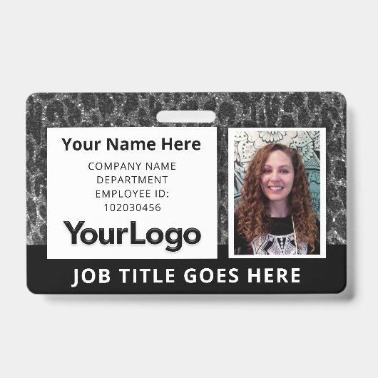 Aangepaste professionele bedrijfsfoto naam werknem badge (Voorzijde)