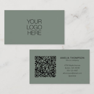 Aangepaste professionele bedrijfslogo Sage QR-code Visitekaartje