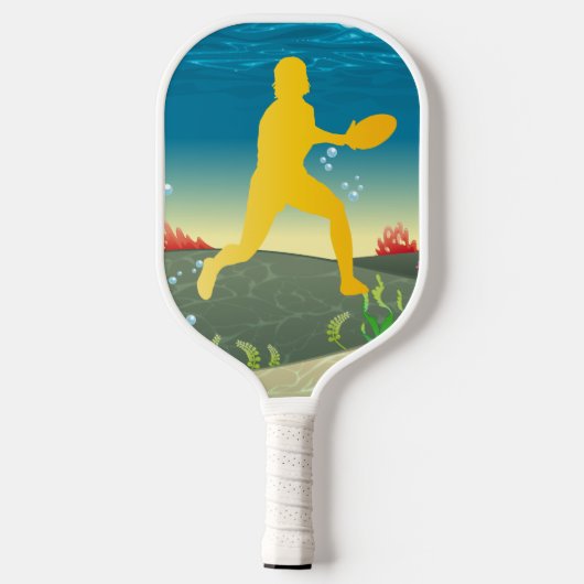 Aangepaste professionele circulaire logo met zee b pickleball paddle (Achterkant)