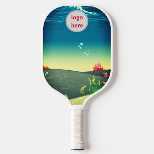 Aangepaste professionele circulaire logo met zee b pickleball paddle (Voorkant)
