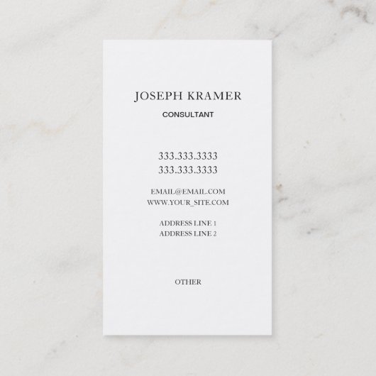 Aangepaste professionele consulting visitekaartje (Achterkant)