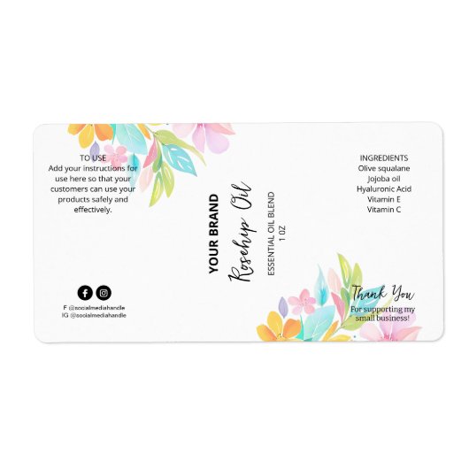 Aangepaste professionele druppelaar fles productla etiket (Voorkant)