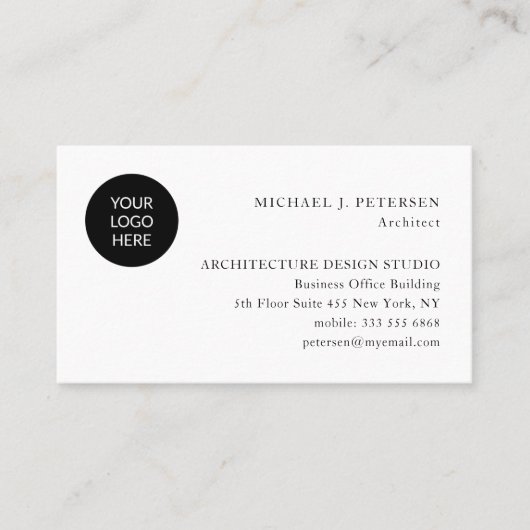 Aangepaste professionele, eenvoudige minimalistisc visitekaartje (Voorkant)