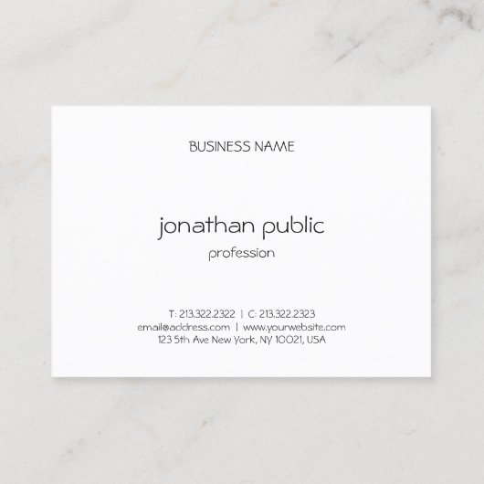 Aangepaste professionele elegante eenvoudige Sjabl Visitekaartje (Achterkant)