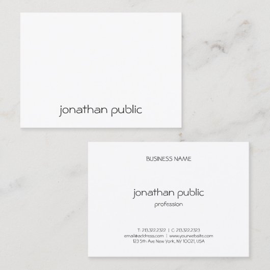 Aangepaste professionele elegante eenvoudige Sjabl Visitekaartje (Voorkant / Achterkant)