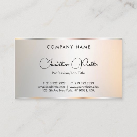 Aangepaste Professionele Elegante Gouden Look Sjab Visitekaartje (Achterkant)