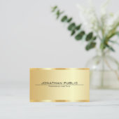 Aangepaste professionele elegante nep gouden sjabl visitekaartje (Staand voorkant)