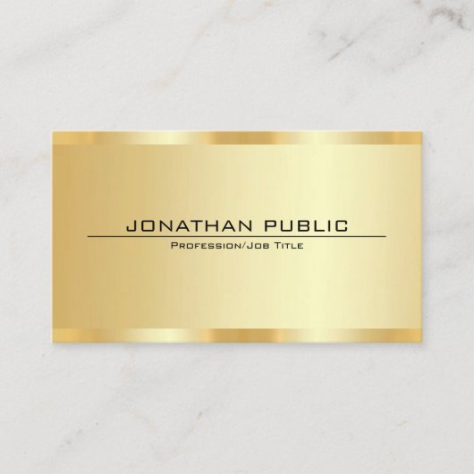 Aangepaste professionele elegante nep gouden sjabl visitekaartje (Voorkant)