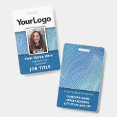 Aangepaste professionele fotonaam werknemer in bed badge (Voor- en achterkant)