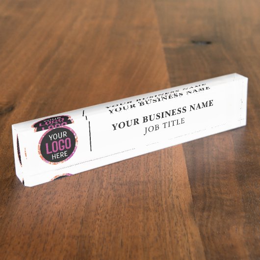 Aangepaste professionele Logo-desk Naambordje (Zijkant)