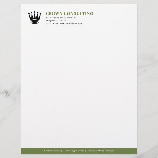 Aangepaste professionele logo met groene streep gepersonaliseerd briefhoofd (Voorkant)