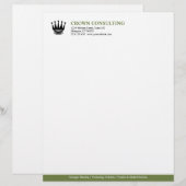 Aangepaste professionele logo met groene streep gepersonaliseerd briefhoofd (Voorkant / Achterkant)