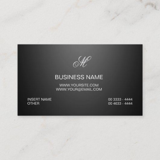 Aangepaste professionele luxe luxe luxe Logo zwart Visitekaartje (Voorkant)