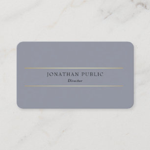 Aangepaste Professionele Modern Grijs Goud Elegant Visitekaartje