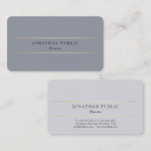 Aangepaste Professionele Modern Grijs Goud Elegant Visitekaartje (Voorkant / Achterkant)