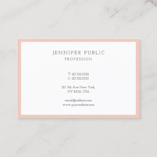 Aangepaste professionele moderne eenvoudige elegan visitekaartje (Achterkant)