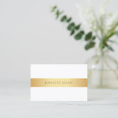 Aangepaste Professionele Moderne Elegant Goud Wit Visitekaartje (Staand voorkant)