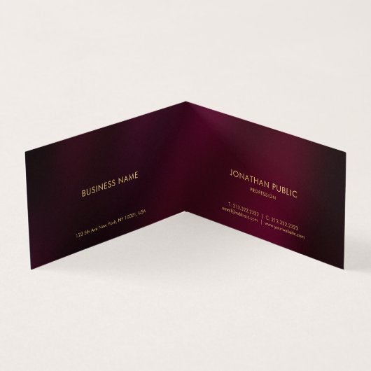 Aangepaste professionele moderne elegante luxe gev visitekaartje (Binnen)