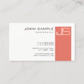 Aangepaste Professionele Moderne Elegante Monogram Visitekaartje (Achterkant)