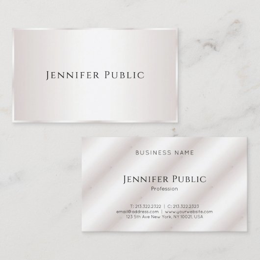 Aangepaste professionele moderne, elegante Sjabloo Visitekaartje (Voorkant / Achterkant)