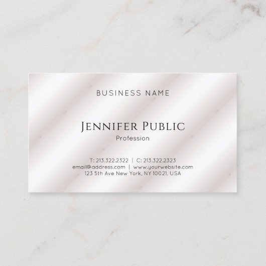 Aangepaste professionele moderne, elegante Sjabloo Visitekaartje (Achterkant)