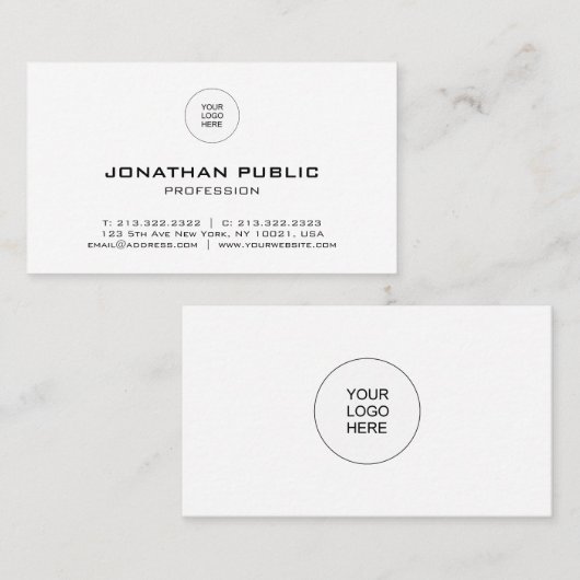 Aangepaste professionele moderne, elegante Sjabloo Visitekaartje (Voorkant / Achterkant)