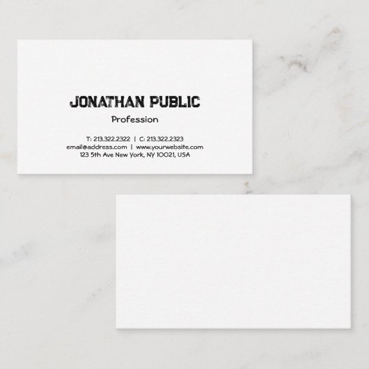 Aangepaste professionele moderne minimalistische S Visitekaartje (Voorkant / Achterkant)