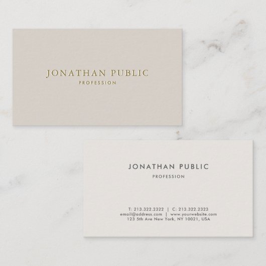 Aangepaste professionele moderne minimalistische S Visitekaartje (Voorkant / Achterkant)