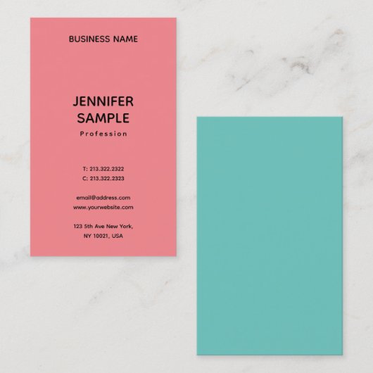 Aangepaste professionele moderne verticale Sjabloo Visitekaartje (Voorkant / Achterkant)