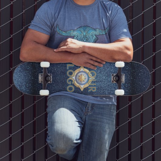 Aangepaste Professionele Navy Blue Glitter Kantoor Persoonlijk Skateboard (Buiten 3)