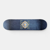 Aangepaste Professionele Navy Blue Glitter Kantoor Persoonlijk Skateboard (Horizontaal)