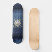 Aangepaste Professionele Navy Blue Glitter Kantoor Persoonlijk Skateboard (Voorkant)