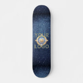 Aangepaste Professionele Navy Blue Glitter Kantoor Persoonlijk Skateboard (Voorkant)