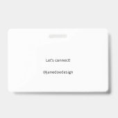 Aangepaste professionele of persoonlijke contact K Badge (Achterkant)