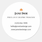 Aangepaste professionele of persoonlijke contact K Ronde Sticker (Voorkant)