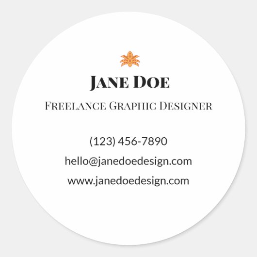 Aangepaste professionele of persoonlijke contact K Ronde Sticker (Voorkant)