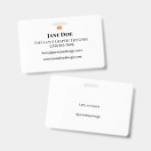 Aangepaste professionele of persoonlijke contactka badge (Voor- en achterkant)