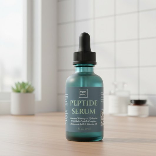 Aangepaste professionele peptide serum huidverzorg rechthoekige sticker