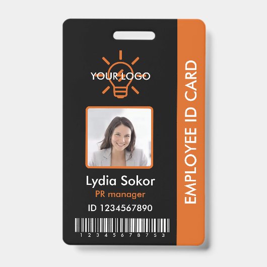 Aangepaste professionele personeelskaart met foto  badge (Voorzijde)