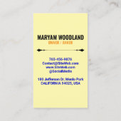 Aangepaste professionele roze slogans en bakkerijl visitekaartje (Achterkant)