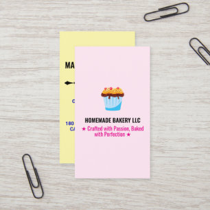 Aangepaste professionele roze slogans en bakkerijl visitekaartje