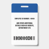 Aangepaste professionele werknemersfoto kantooride badge (Achterkant)