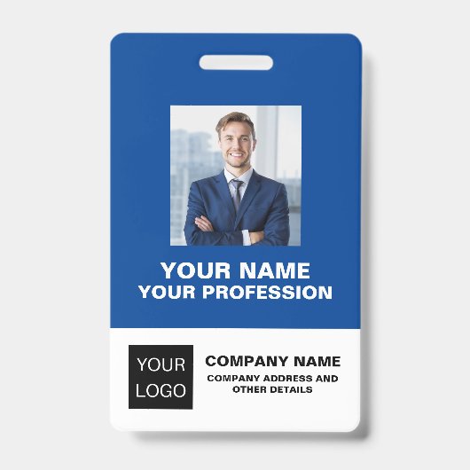 Aangepaste professionele werknemersfoto kantooride badge (Voorzijde)